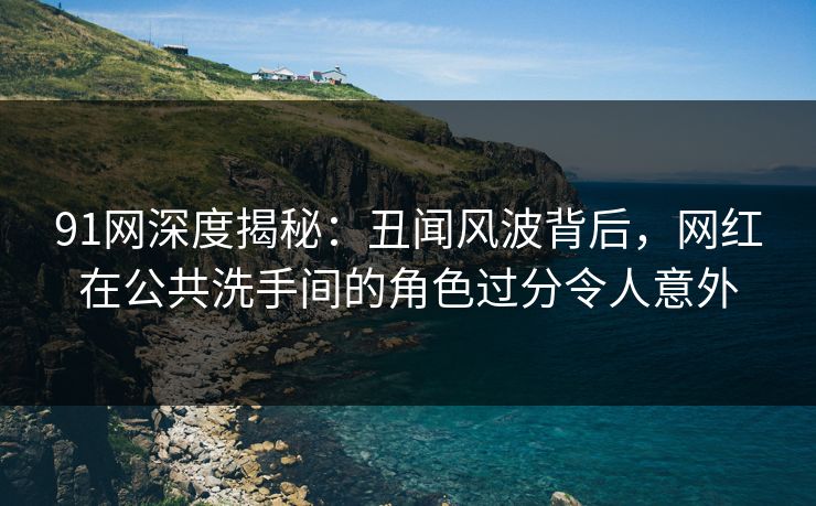 91网深度揭秘：丑闻风波背后，网红在公共洗手间的角色过分令人意外